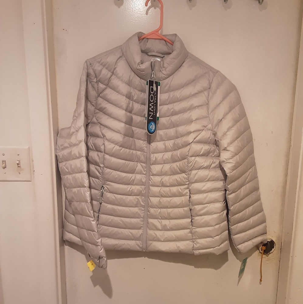 32 Degrees Heat Ladies Sliver  Light Weight Puffer Down Jacket  Sz XL